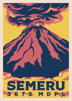 Mount semeru volcano