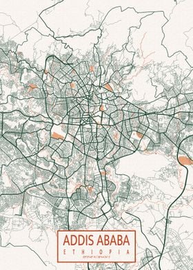 Addis Ababa Map Bohemian