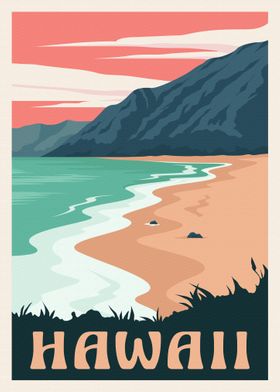 Hawaii beach vintage