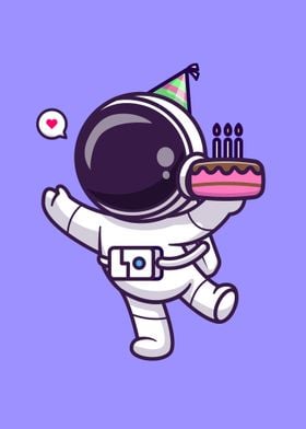 Astronaut holding birthday