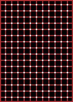 Red Grid Illusion Abstract