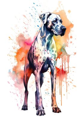 Great Dane Watercolor Dog