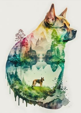 Nature shaped dog art