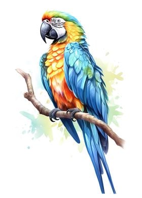 Blue Yellow Macaw Parrot