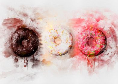 Donuts watercolor