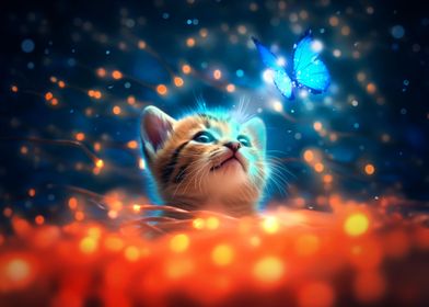 Kitty And Butterfly