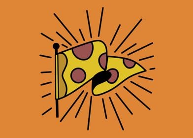 pizza food flag