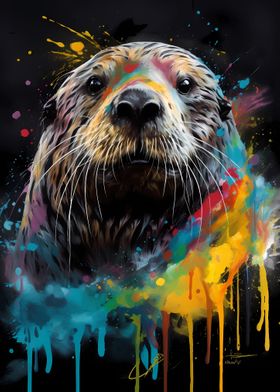 Colorful Sea Otter