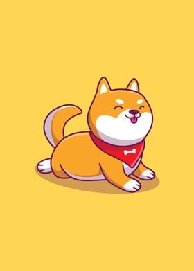 Cute Dog Shiba Inu Cartoon