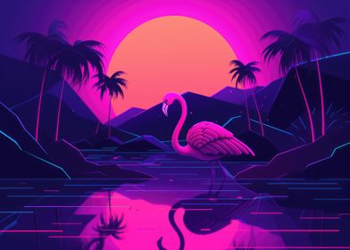 The neon flamingo