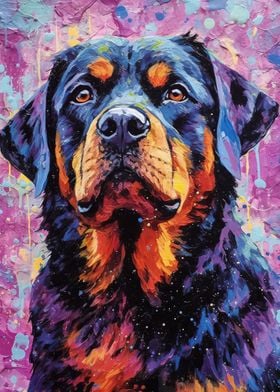 Palette Rotweiler painting