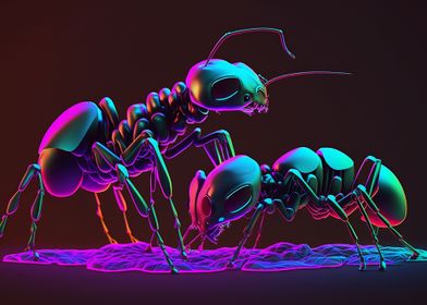 ants animal neon color