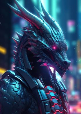 Cyberpunk City Dragon