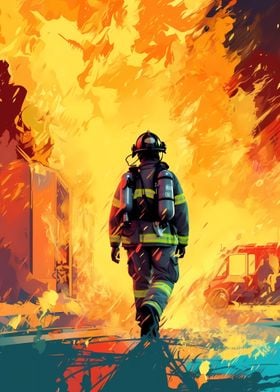 Firefighter Illustration