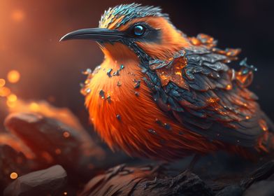 beautiful bird fire