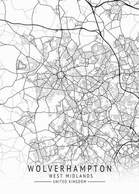 Wolverhampton UK City Map