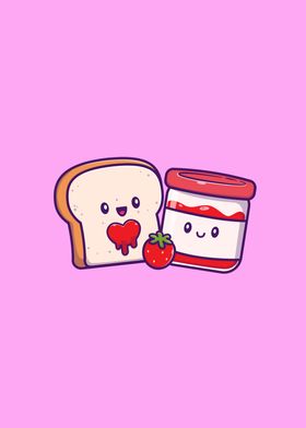 Cute Bread With Cute Jam