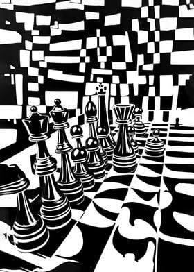 Abstract Chess Poster