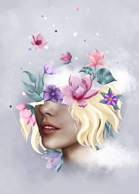 Painted Flower Portrait