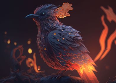 beautiful bird fire