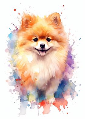 Cute Pomeranian Spitz Dog