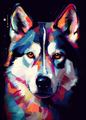 Siberian Husky Abstract