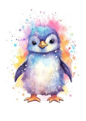 Cute Baby Penguin Painting