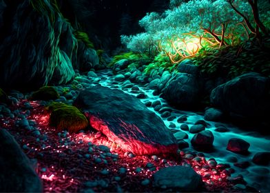 Colorful Forest In Night