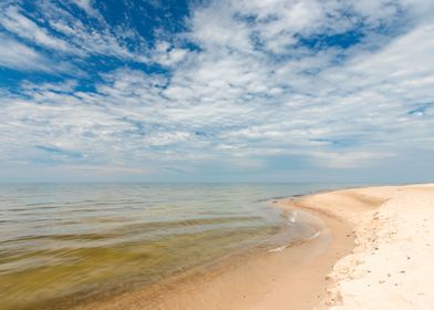 Seascape and sandy beach