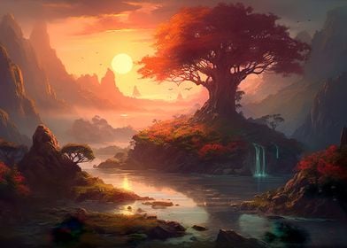 Fantasy Landscape Sunset