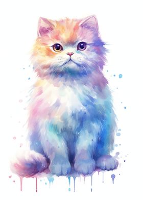 Scottish Fold Cat Painting