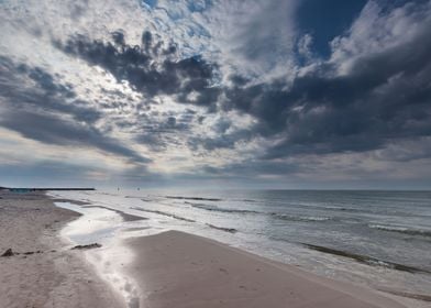 Seascape and sandy beach