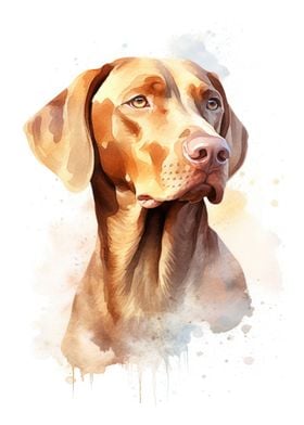 Vizsla watercolor dog