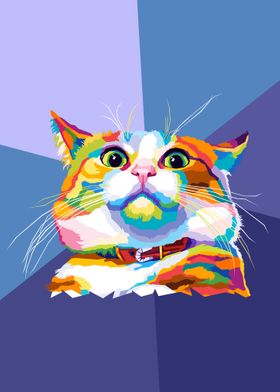 Cute Cat Meme Pop Art