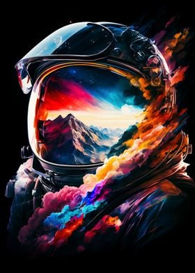 Astronaut colorful face