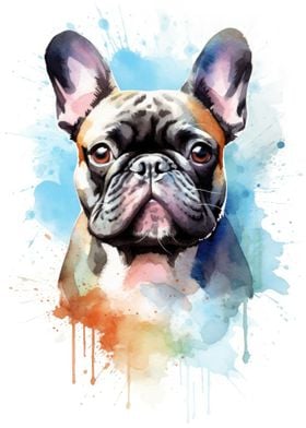 French bulldog watercolor
