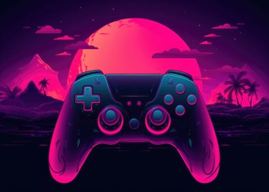 neon retro style gaming