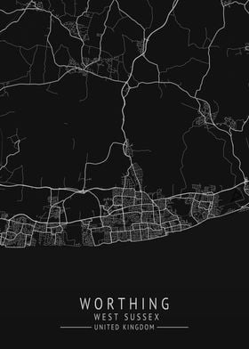 Worthing UK City Map