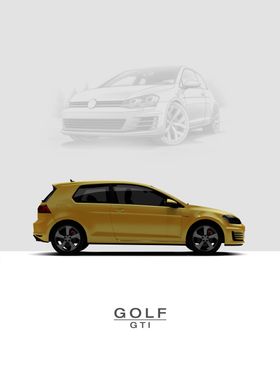 Golf 7 GTI 2016 Yellow 3D