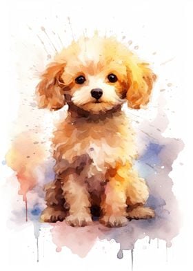 watercolor poodle