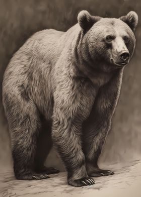 Bear Pencil Drawing