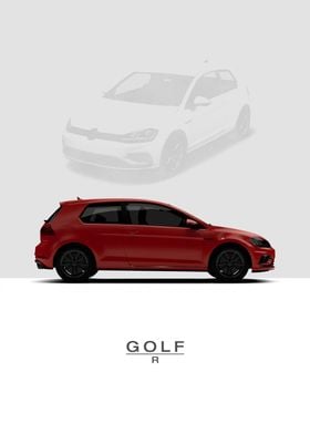 VW Golf R 3D 2017  Red