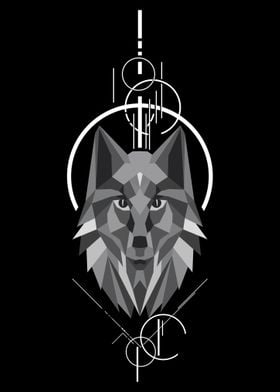 wolf geometric poster