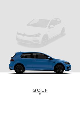VW Golf R 3D 2017  Blue
