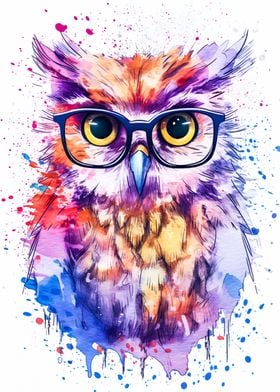 Cute Owl Wearing Glasses