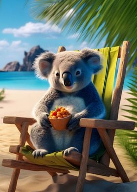 Koalas Relaxing The beach