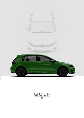 VW Golf R 5D 2017  Green