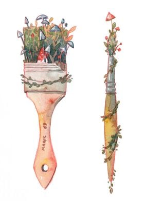 Blooming paint brushes