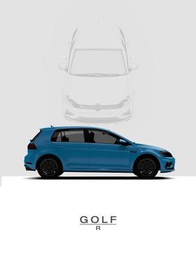 VW Golf R 5D 2017  Blue