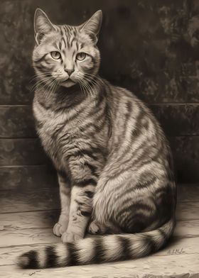 Cat Pencil Drawing